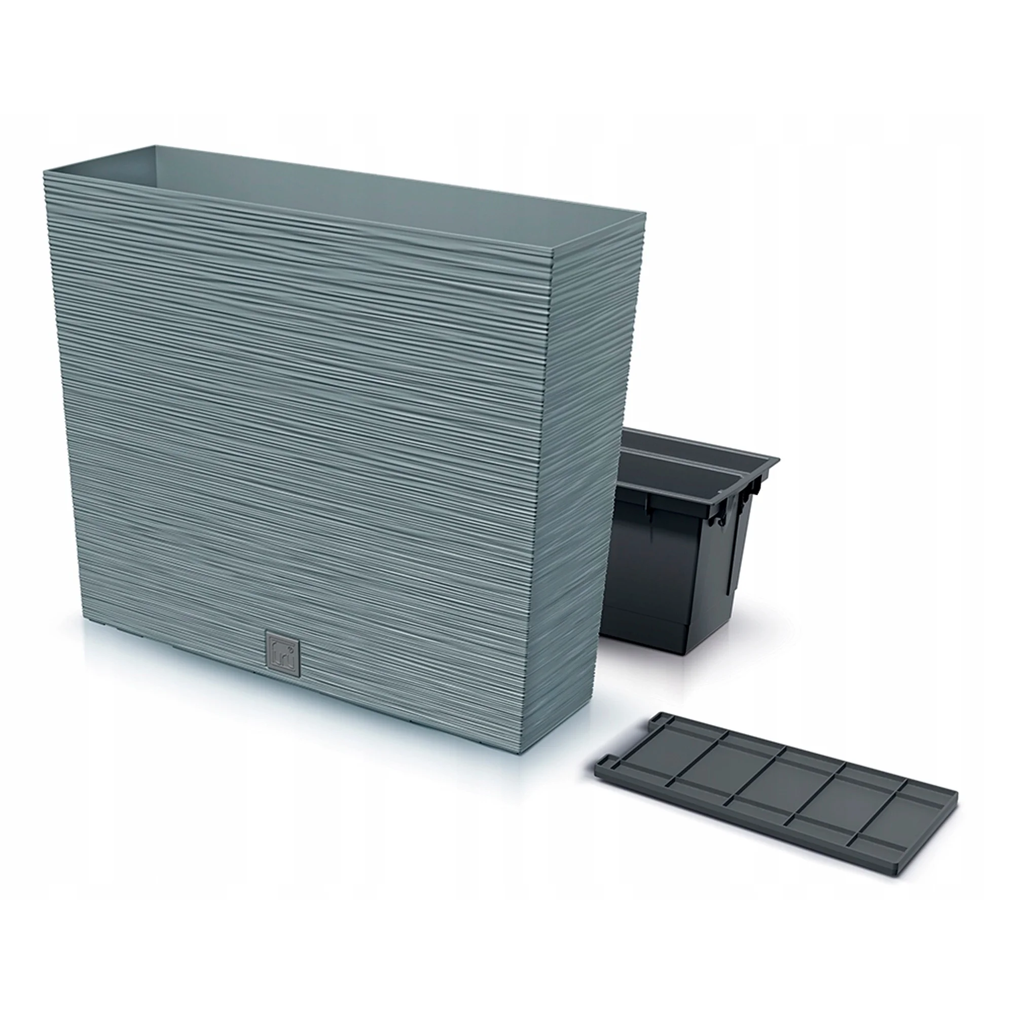 Macetero Prosperplast FURU Color Cemento con Depósito - 58 X 18 X 49,8 Cm - 12 L