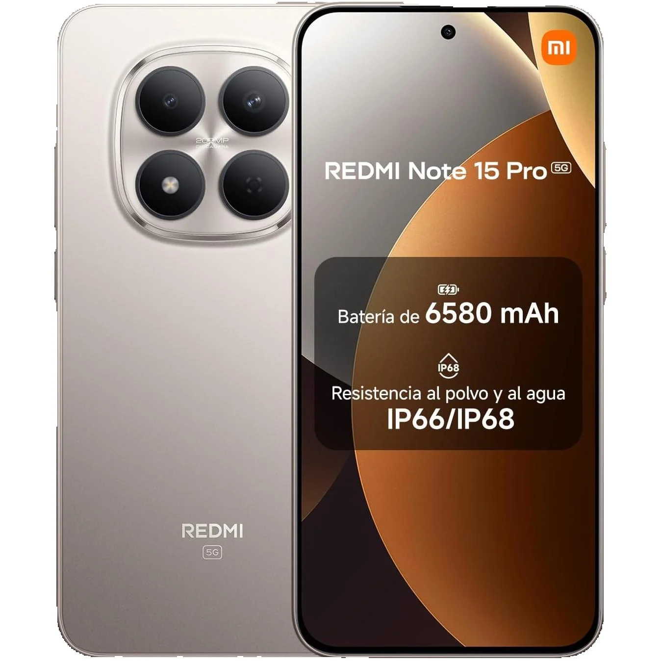 Móvil Xiaomi Redmi note 15 Pro 5G 8/256 GB, 8/512 GB, 12/512 GB NFC Pantalla de 6,83″ 1.5K AMOLED, MediaTek Dimensity 7400-Ultra, cámara de 200MP, batería de 6580 mAh (Cargador no incluido) 4