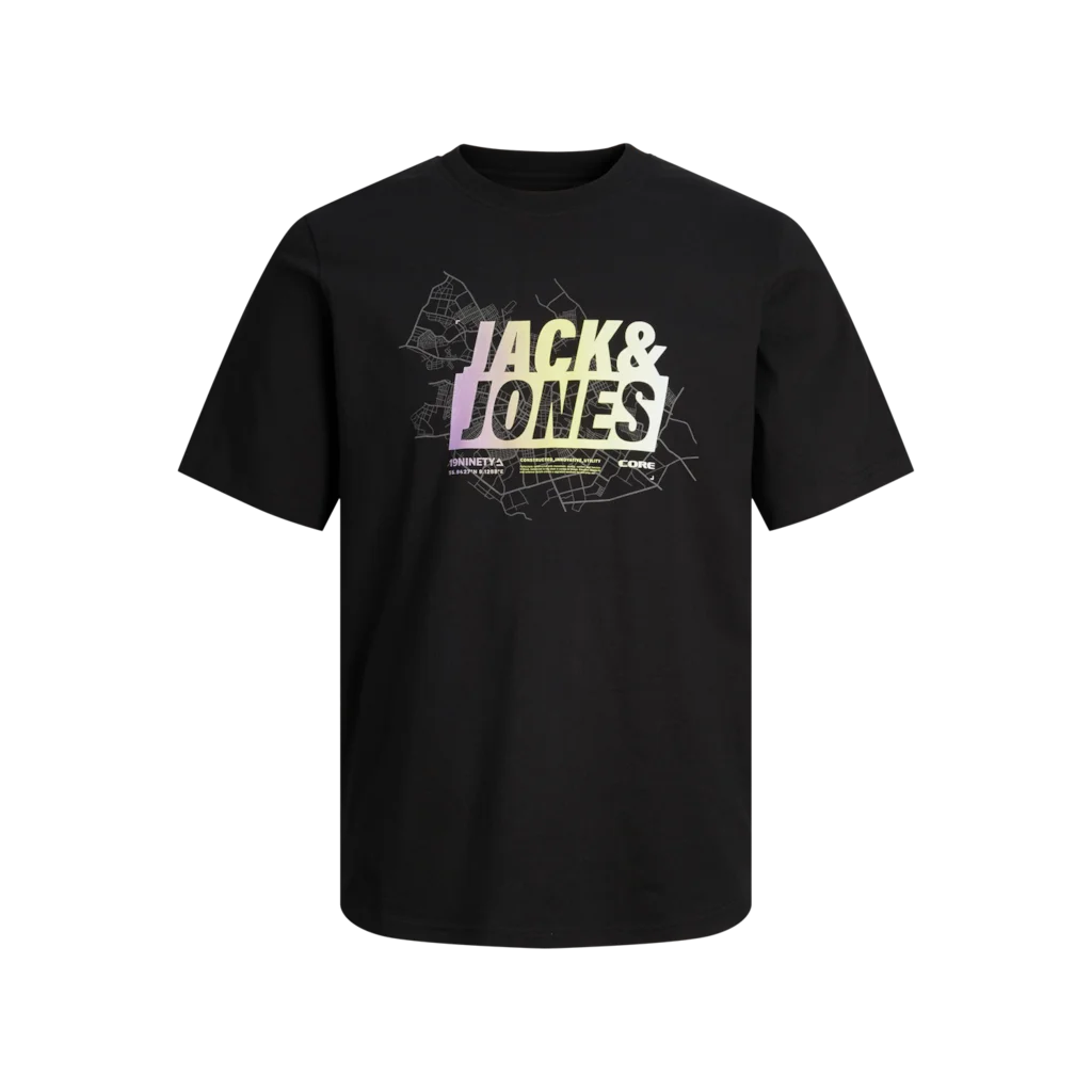 Jack & Jones Hombre Camiseta de Algodón Serie CORE Mod JCOMAP Logo estampado Moda Casual Informal REF 12257908