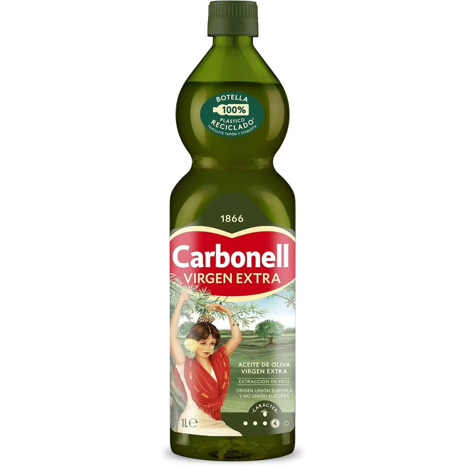 Aceite de oliva carbonell virgen extra variedad de aceituna HOJIBLANCA Coosur, intensidad 3
