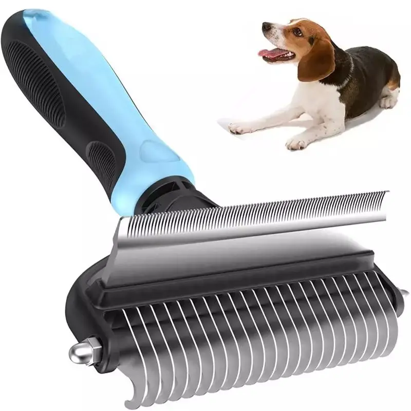 2 in 1 pet grooming cleaning tool, open knot hair removal comb for cats and dogs, pet brush