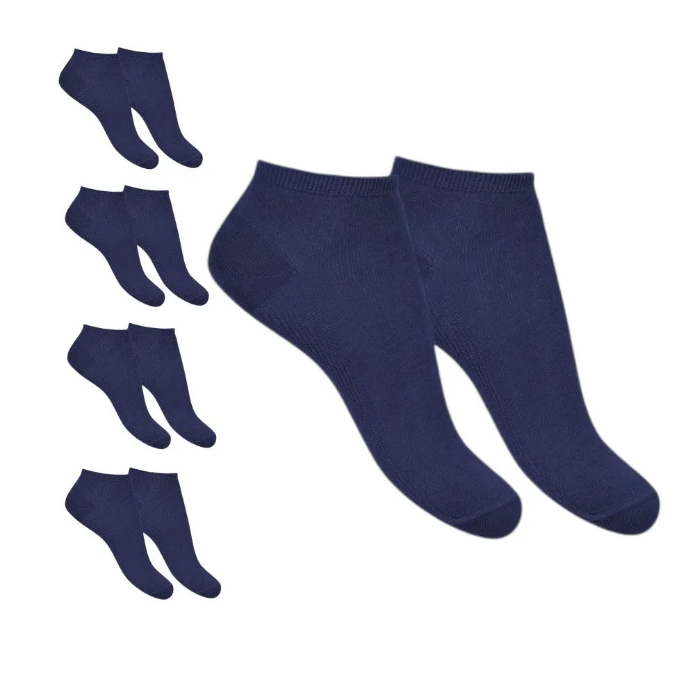 Pack 5 pares Calcetines Tobilleros Algodón azul marino LANAS LUZ COLOR Suaves Transpirables elásticos. Cómodos Unisex Diario Deporte