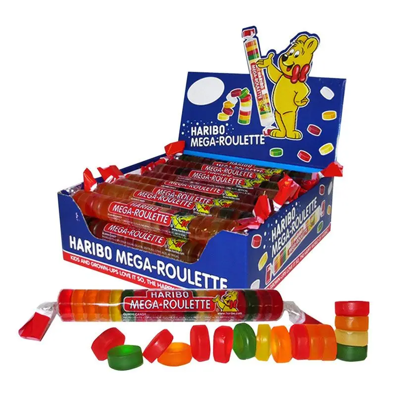 Méga ruleta de frutas Haribo, 24 unidades - Delicioso dulce para disfrutar de un delicioso momento de diversión