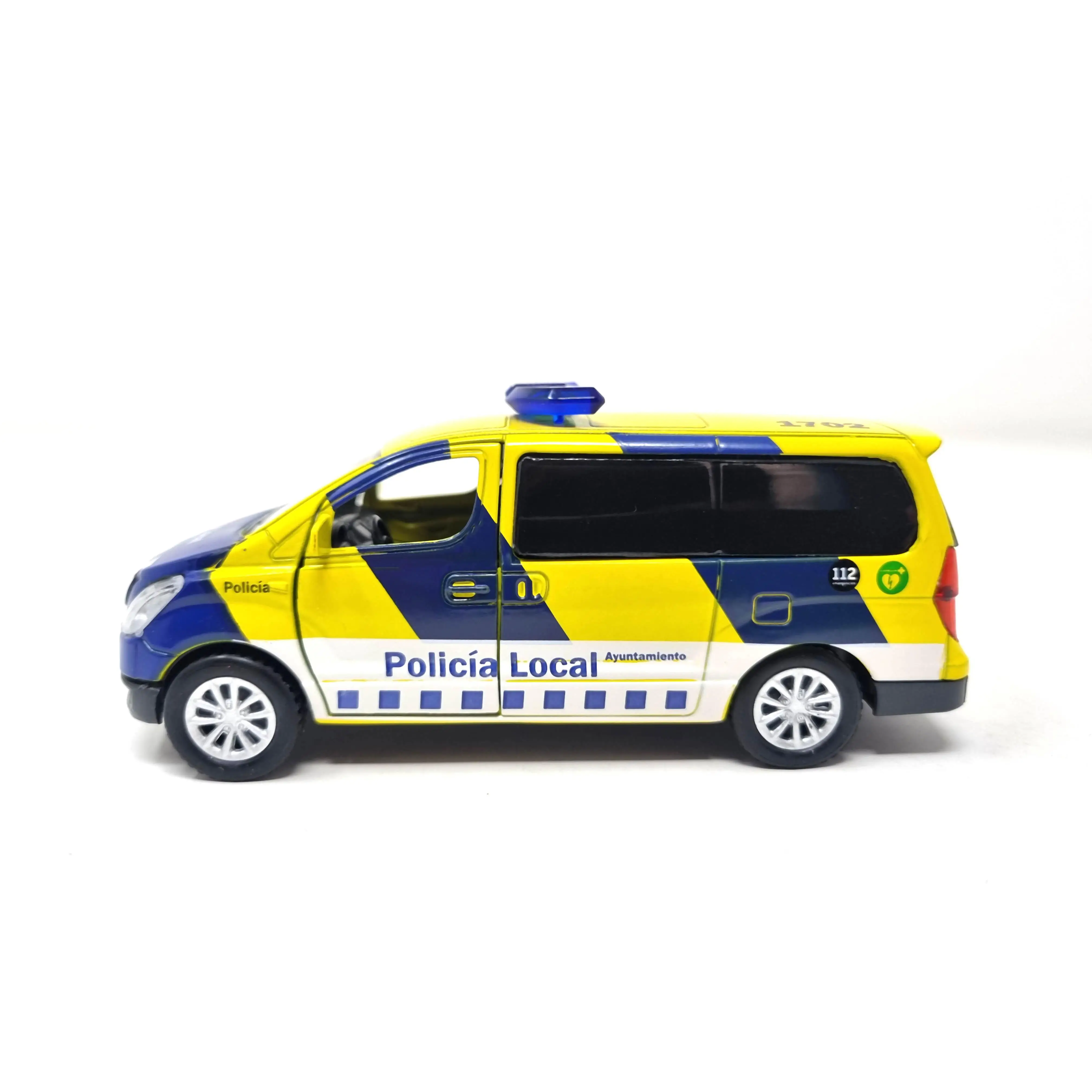 Furgoneta Policía Municipal, vehículo ruedas libres, metálico con partes de plástico, no recomendado para menores de 3 años. PLAYJOCS GT-8173