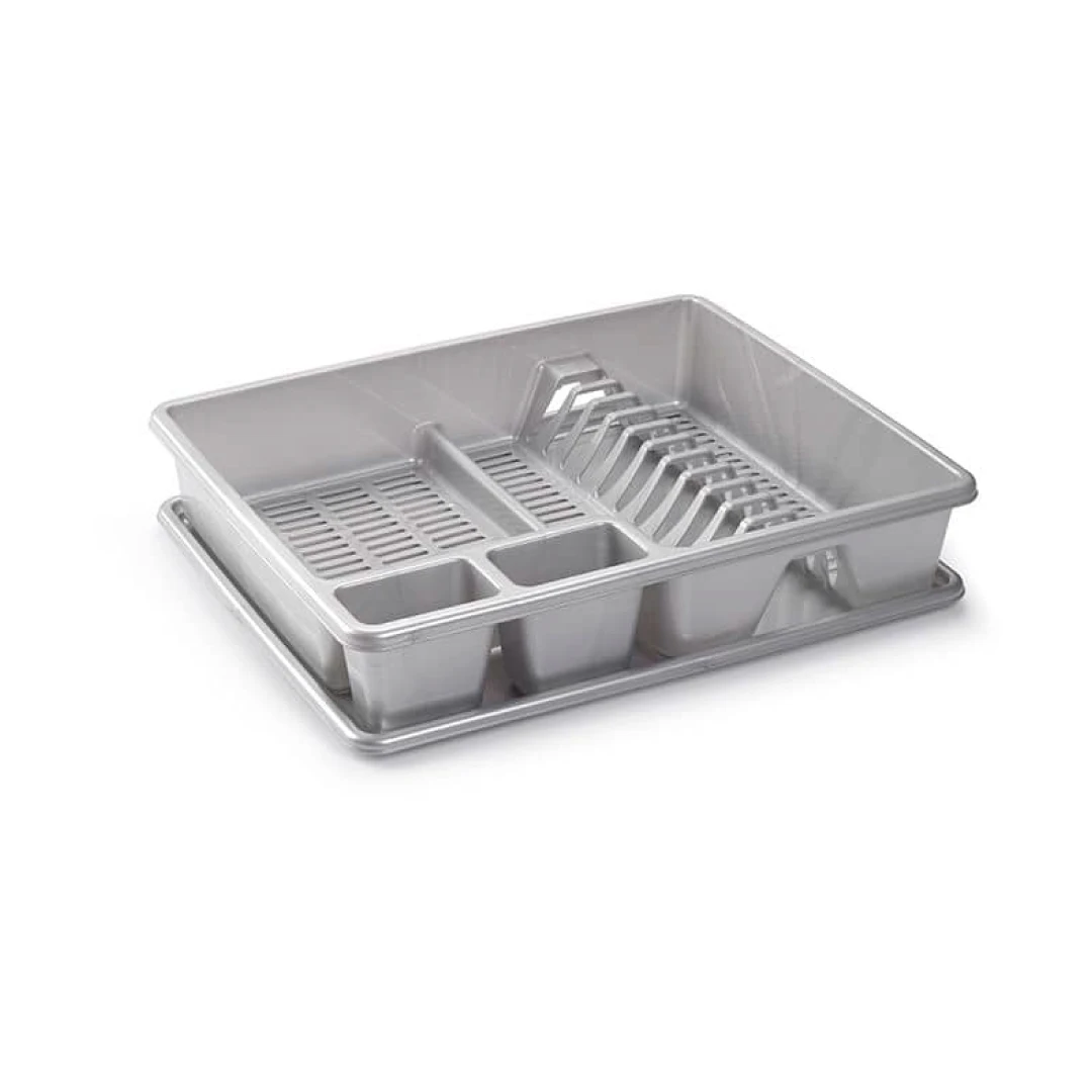 Escurreplatos Rectangular Gris Resistente PP5 Gran Capacidad y Ligero - PlasticForte -  Envío Rápido y Gratis