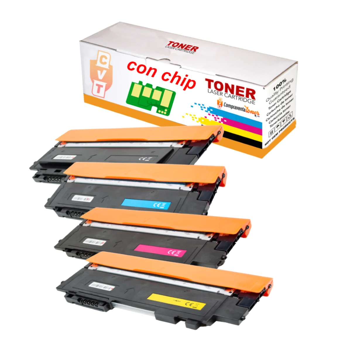 Compatible Pack 4 HP Toner W2070A / W2071A / W2072A / W2073A (with CHIP) 117A