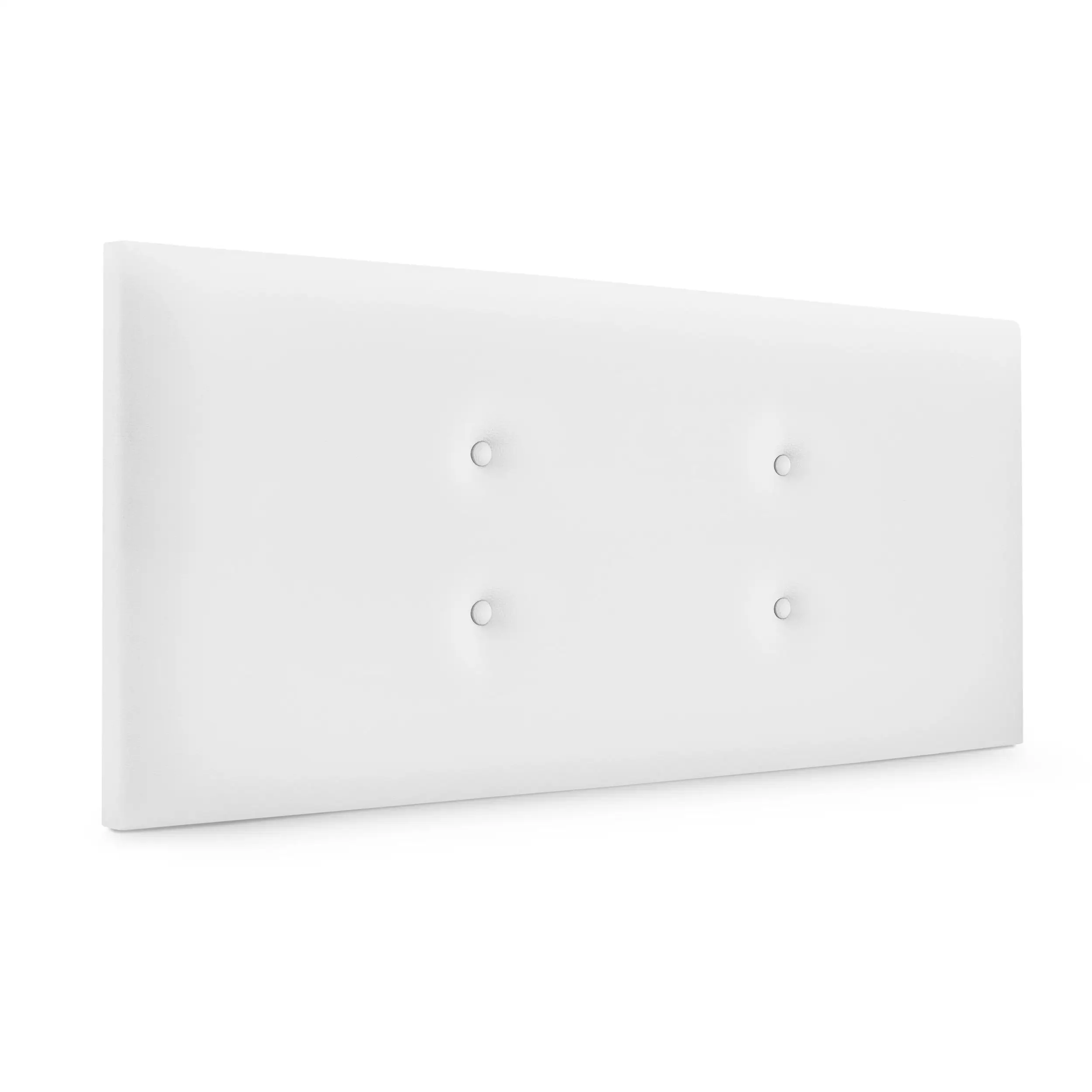 DHOME Cabecero de Polipiel o Tela Acualine con 2 Hileras de Botones Colores Cabezal Tapizado Cama Lujo (Blanco Polipiel)