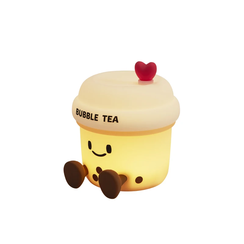 hola led Luz de noche con forma de taza de té con leche, recargable, 1200 mAh, interfaz tipo C, adecuada para niños.
