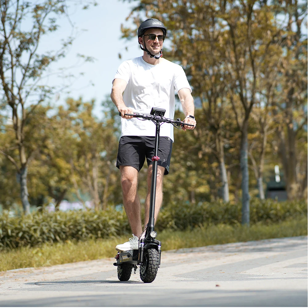 Patinete eléctrico plegable todoterreno iScooter iX3 para adultos, 800 W, 48 V 10 Ah, ruedas de 10″, con aplicación y doble suspensión. 9