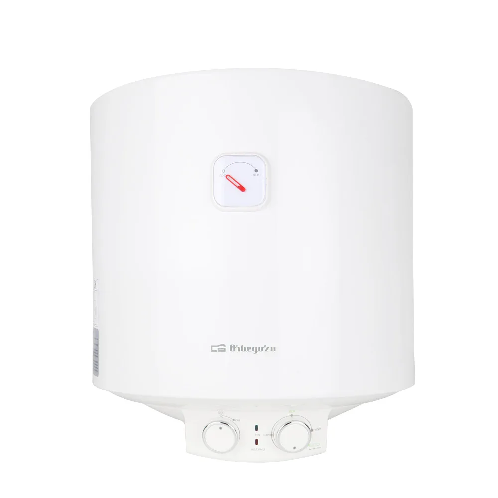 Ecoiluminaled  termo calentador vertical de agua eléctrico 15 litros Orbegozo con termostato contra sobrecalentamiento, Bajo consumo, Válvula de seguridad.