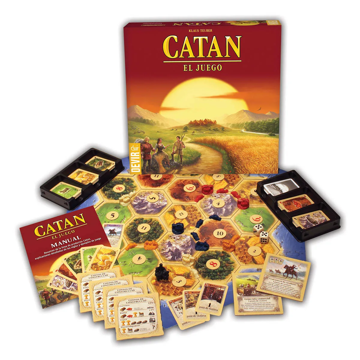 Catan Board Game - Official Devir Edition in Spanish - Family Strategy Game for 3-4 Players Aged 10+ - Engaging Resource Trading and Colonization with 75-Minute Playtime
