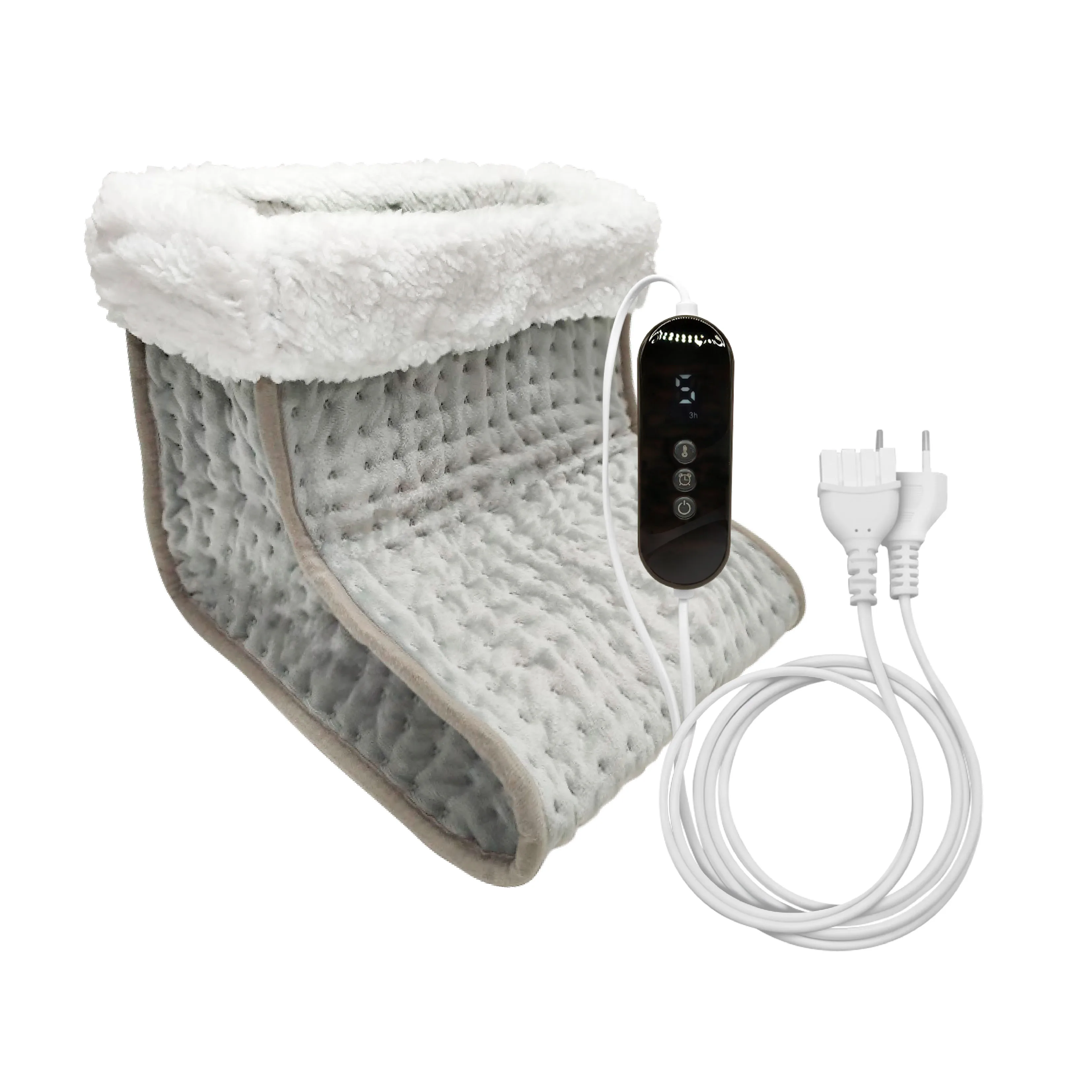 LED ATOMANT Calientapies Eléctrico 100W, Calentador de Pies 30x30x26cm, 9 Niveles de Calor, Temporizador, Tejido Ultrasuave de Poliéster