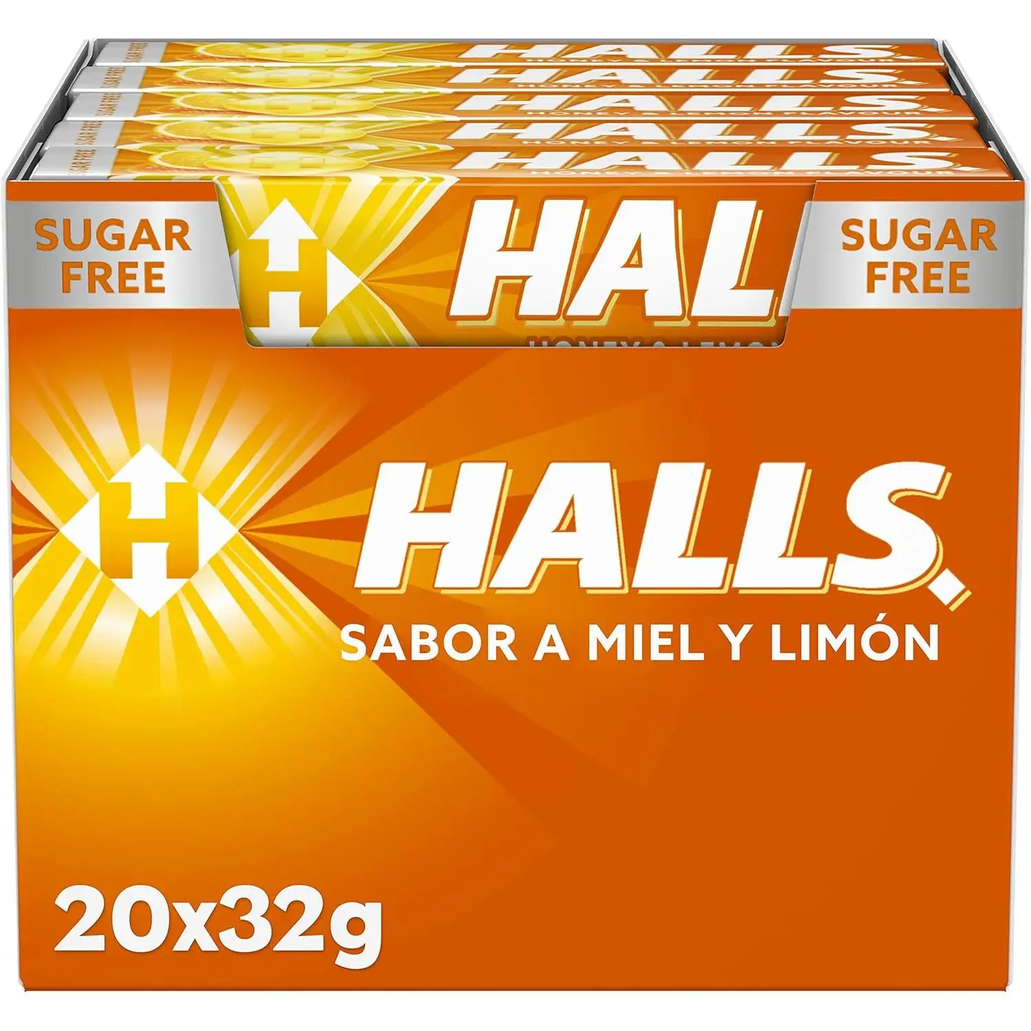 Halls Eucalyptus, Lemon and Honey, extra Strong, sandia,citrus mix Hard Caramel Box with 20 Sticks 32 g