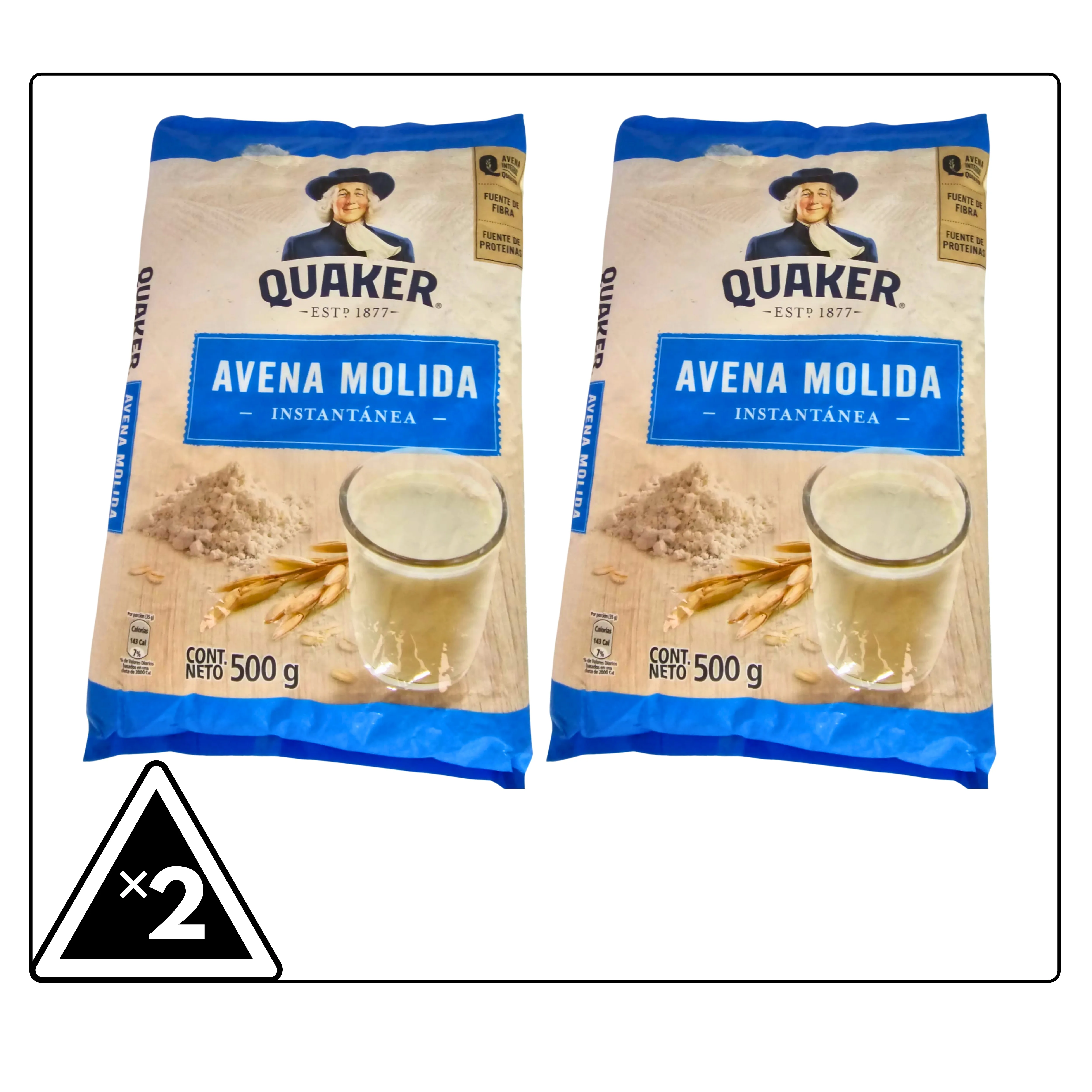 Oatmeal (ground) INSTANTANENA 500G. Batch of 2 packages. High fiber and protein equator QUAKER