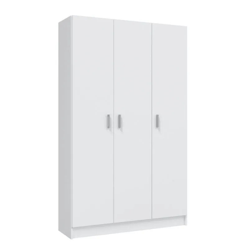MOBELCENTER - Armario Multiusos Auxiliar 3 Puertas con Escobero - Color Blanco - Medidas: Ancho: 109 cm x Fondo: 37 cm x Alto: 180 cm - (1232)