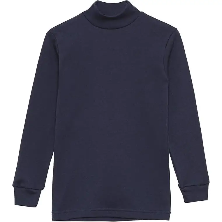 Camiseta Térmica Niña Manga Larga Básica Elástica Interior Cuello Alto Semi Cisne Algodón Suave Cómoda Transpirable BlancoTallas 4 6 8 10 12 14 años
