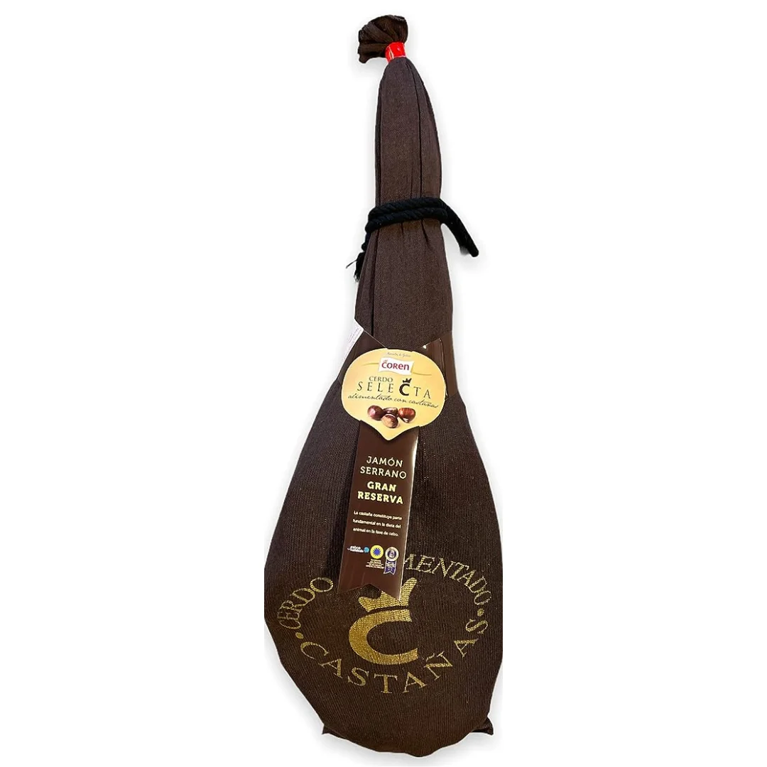 JAMÓN GRAN RESERVA SELECTA DE CERDO ALIMENTADO CON CASTAÑAS- GALICIA- +8KG