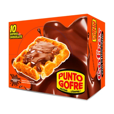 Punto Gofre - Gofres con bolsas de Chocolate individuales - 10 unidades