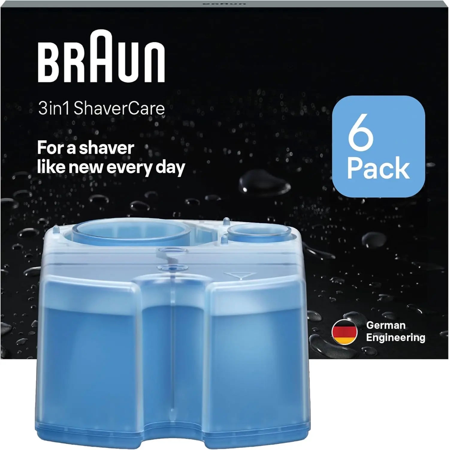 Braun ShaverCare 3en1 Cartuchos de Recambio ORIGINALES Para El Centro Limpieza y Carga SmartCare, Limpiador de Afeitadora Eléctrica Hombre-Producto Europeo con Garantía Oficial.