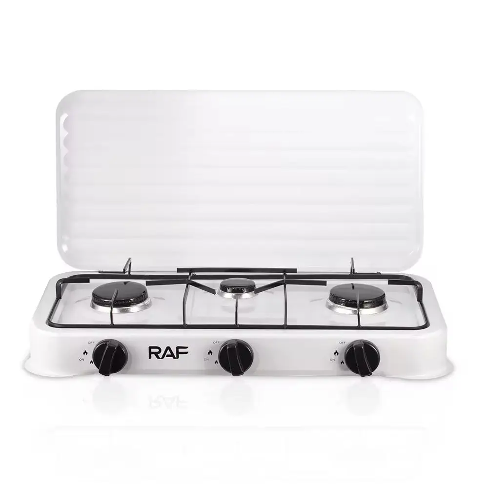 cocina de gas RAF 3 quemadores Parrilla Tapa protectora