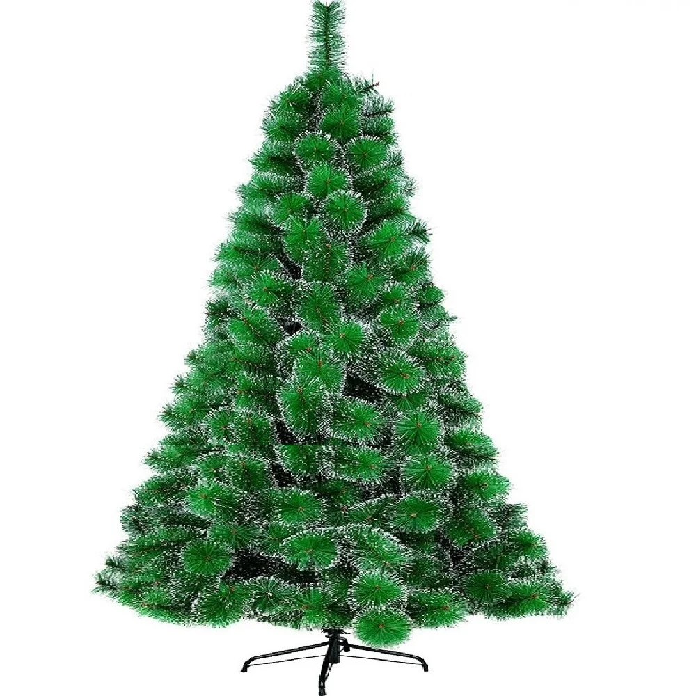 Arbol de Navidad Artificial,180cm Y 210cm,Básico y Económico,Fácil de Montar,color verde y blanco,GERIMPORT,FESPU