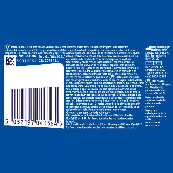 Durex - Savings Pack Strawberry Flavor Lubricant 50 ml + Original H2O Lubricant 50 ml, silky texture and pH balanced, ideal for vaginal, anal, and oral use, enhances intimate comfort, enriched formula.
