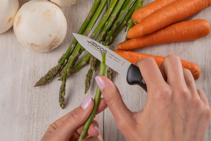 Arcos maitre series - 3-piece kitchen knife set (browser + kitchen + chef) - nitrum stainless steel blade - black polypropylene handle