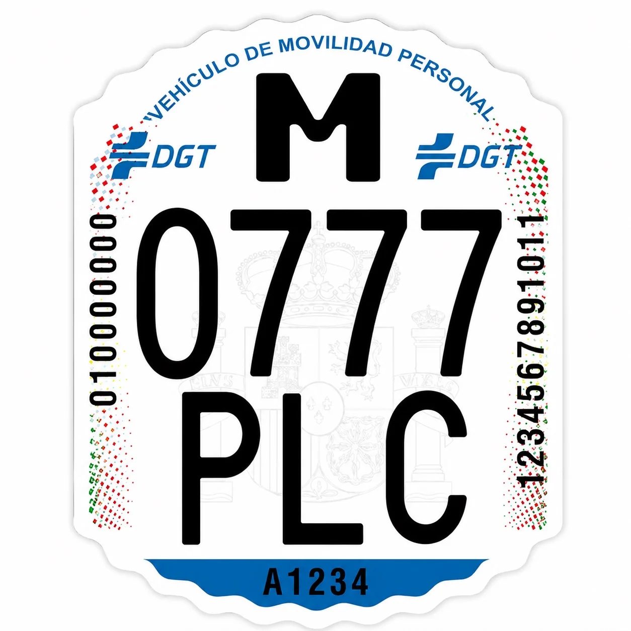 Suniik / Matrícula VMP Homologada DGT para Patinete Eléctrico 2026 – Placa Obligatoria de Alta Resistencia para Vehículos de Movilidad Personal – Fácil Montaje, Reflectante y Personalizable