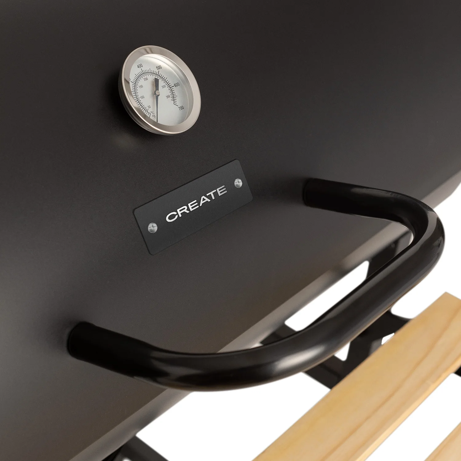 Create - create charcoal smoker barbecue with wheels and foldable side trays - smokey bbq