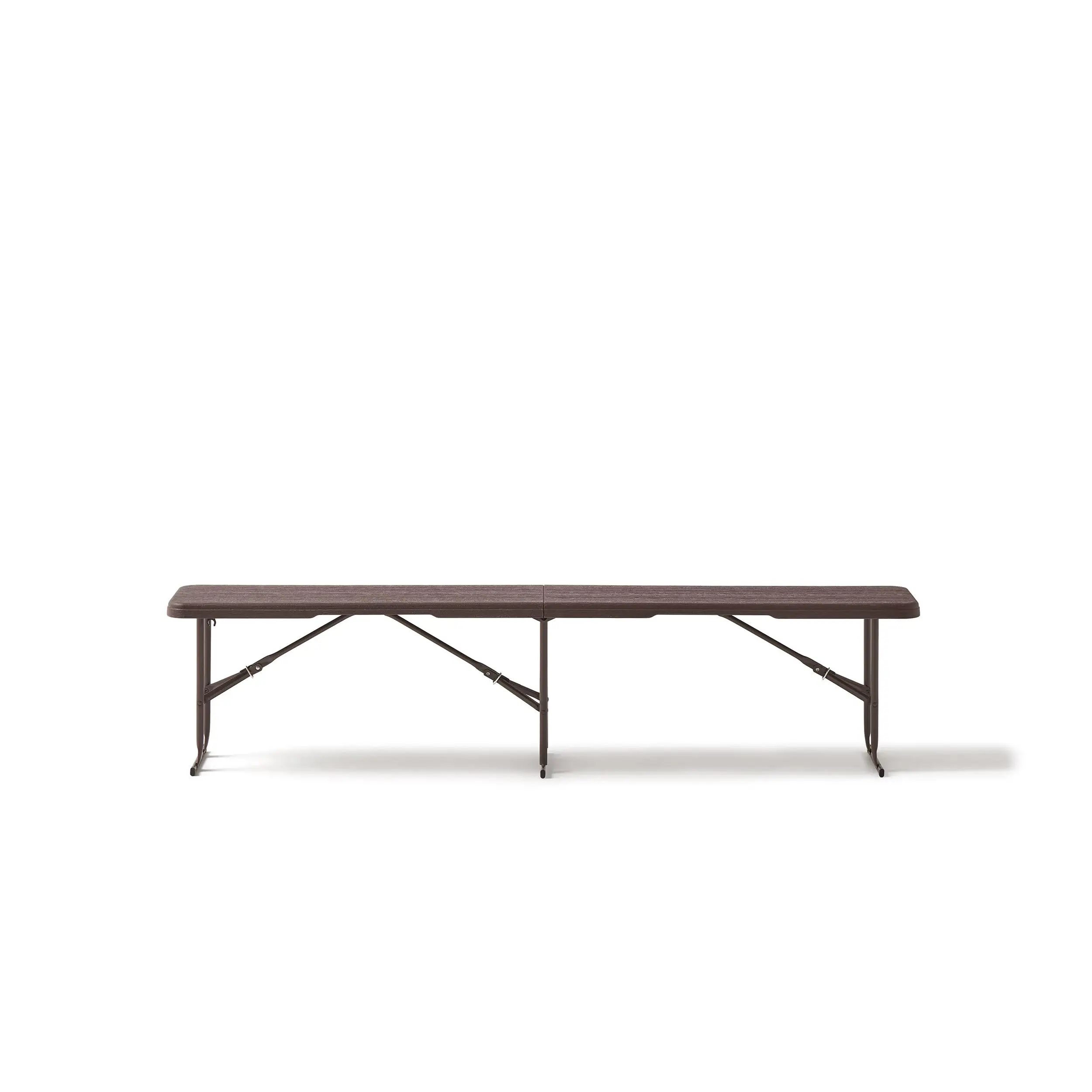 KG KITGARDEN - Banco Plegable Portátil Multifuncional Imitación Madera, 180x28x43cm, Marrón