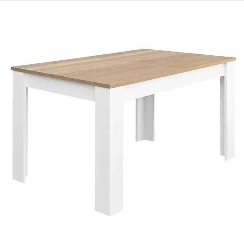 MOBELCENTER - Mesa comedor extensible Roble Canadian y Blanco