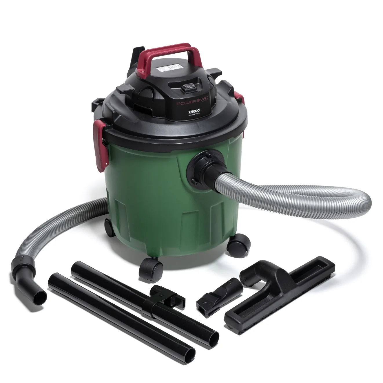 XSQUO Useful Tech PowerVac Plus Aspiradora de sólidos líquidos, función soplado 1200w, aspiración 19kpa, soplado 16 m2/min, capacidad 1.8 Litro, carcasa anti impactos. Fácil desplazamiento. Cable