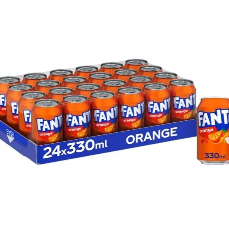 Fanta Naranja NACIONAL, Refresco con 8% de Zumo de Naranja, Bajo en Calorías, Pack 24 Latas 330 ml SABOR AUTENTICO