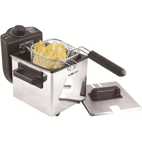 Muvip Fryer 1.5l 1000w-stainless steel-non-stick-temperature adjustment-cold touch handles