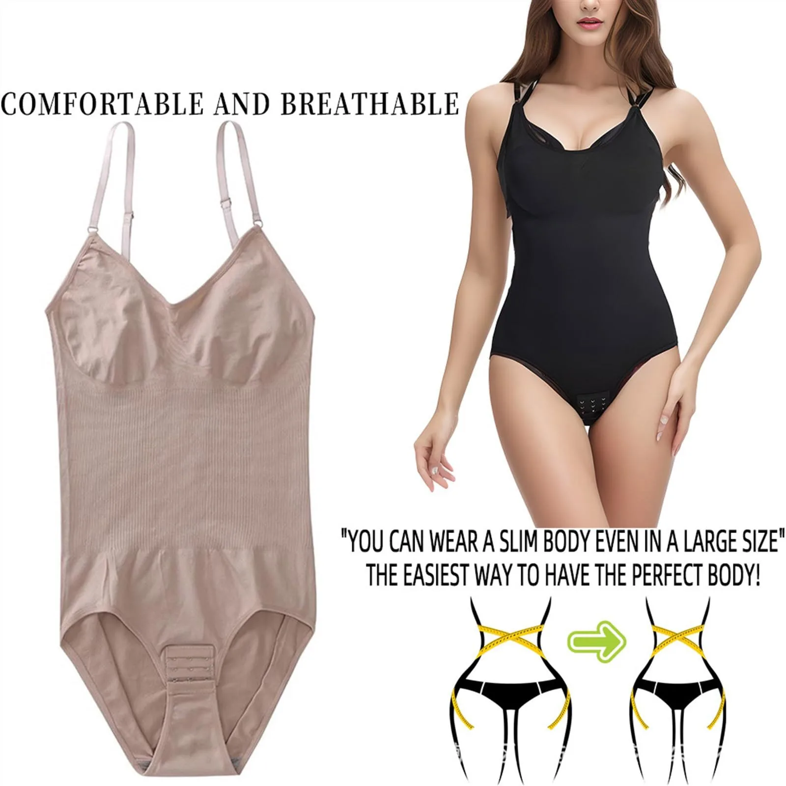 Women's Shaping Bodysuit Bodysuit Abdominal Reducer Control and Modeling Invisible Line Postpartum Shapewear, M-L and Xl-Xxl Universal Size