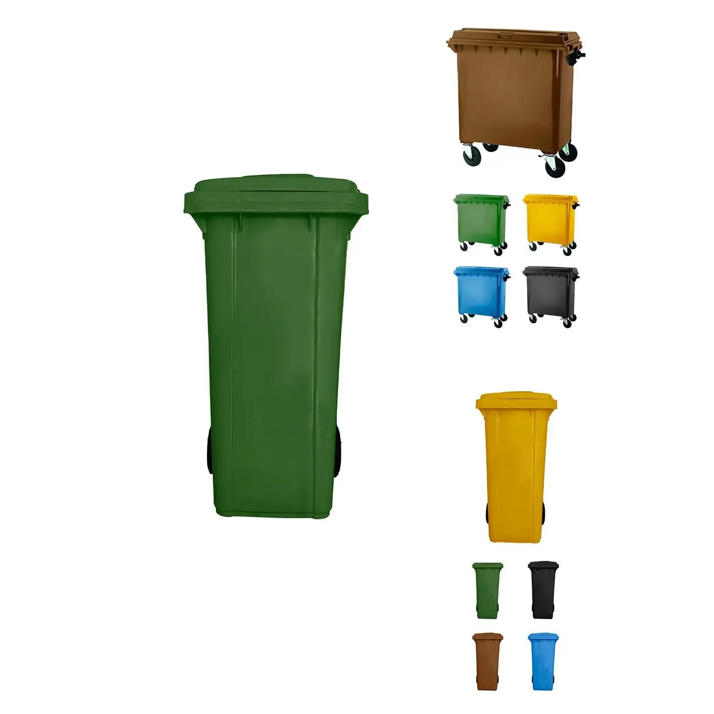 JARDIN202 - Contenedor de Basura Reciclables de Colores con Ruedas  | Mango antideslizante