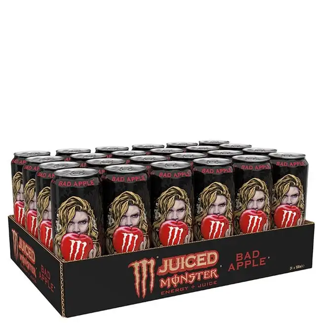 MONSTER BAD APPLE-energy drink-can 500ML - PACK 24 or 8 units (National-Spain)