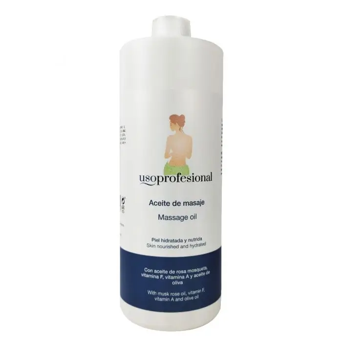 Aceite de masaje 1L  con aceite de rosa mosqueta vitamina F, vitamina A y aceite de oliva USOPROFESIONAL