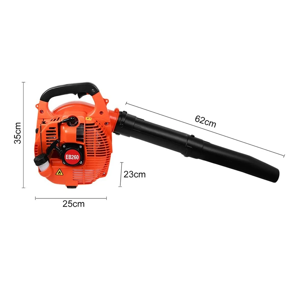 62scalp gas blower 750W 2 stroke engine 0.65 L 25:1 fuel 25.4 CC 0 13 m3/s-275.45 CFM 2800-7500 rpm leaf blower garden lawn snow plow