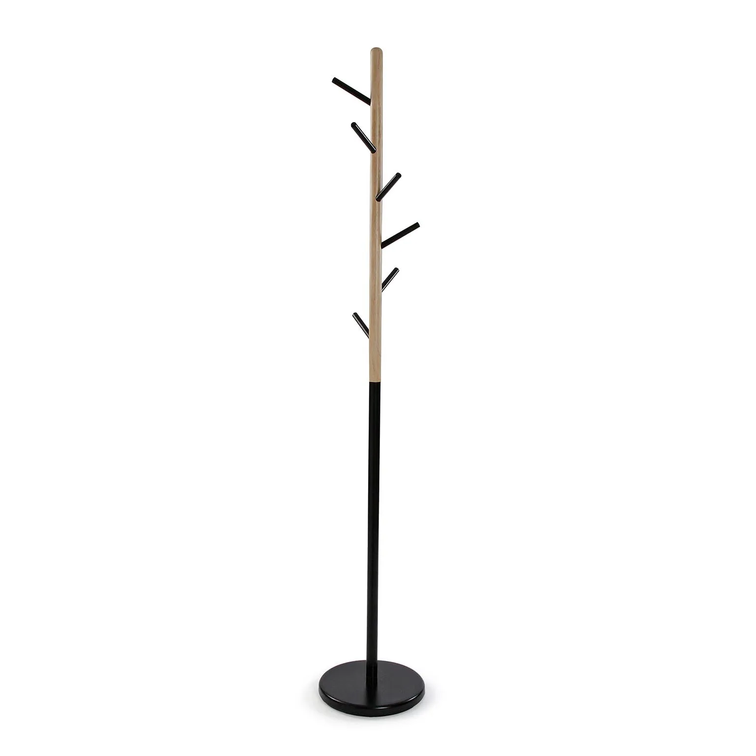 VERSA - Versa Malmö Perchero de Pie de Estilo Minimalista, con 6 Ganchos o Colgadores para Ropa o Bolsos para el Recibidor, Medidas (Al x L x An) 171 