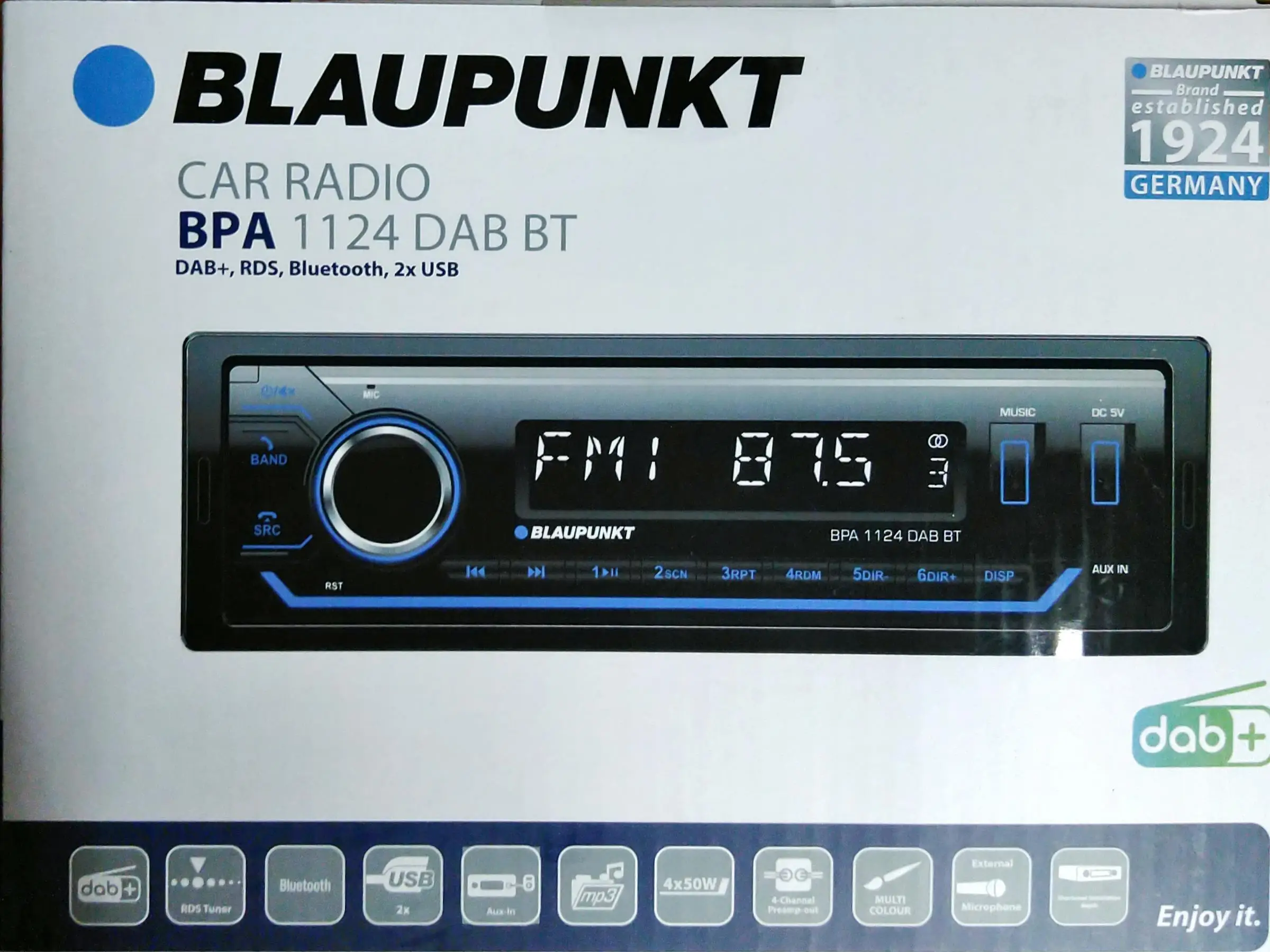 Blaupunkt bpa1124dab/bt 1din car radio with dab+, rds, bluetooth, 2 usb ports #5
