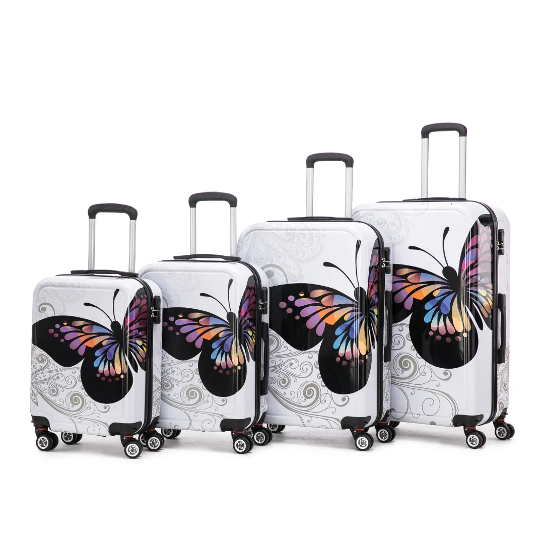 Max Star Juego Maletas de Viaje 4 Piezas MS-1192 Estampado