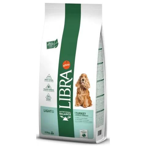 Libra Adult Ligh In Fat Pienso Con Pavo Y Cereales Integrales Para Perros 12 Kg