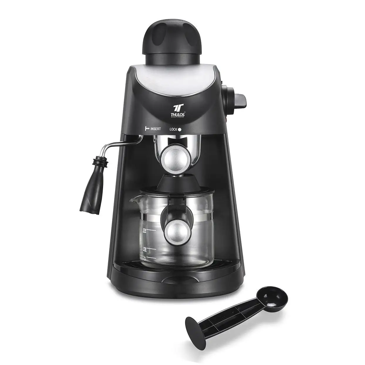 Cafetera Espresso, 240ml, 4 tazas, jarra cristal, ERP. THULOS TH-CM05