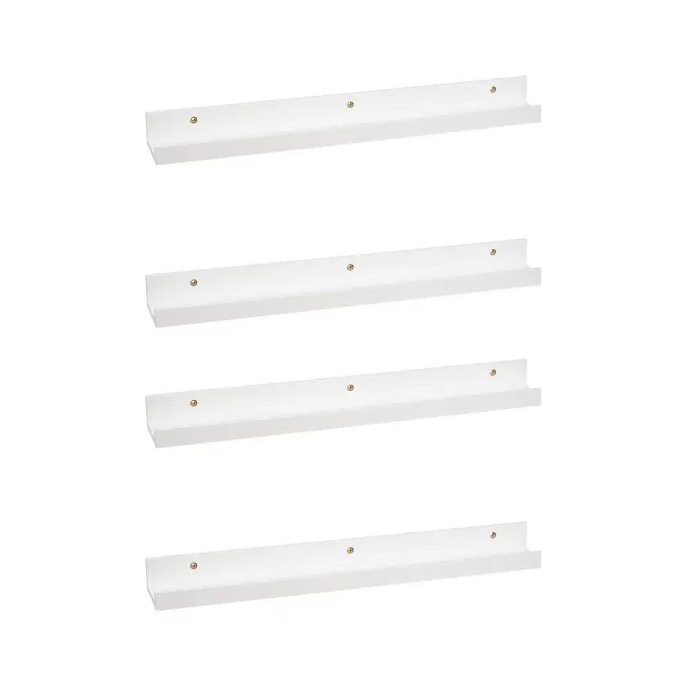 Set de 4 estantes repisa para cuadros de MDF blancos de 60 cm Lola Home