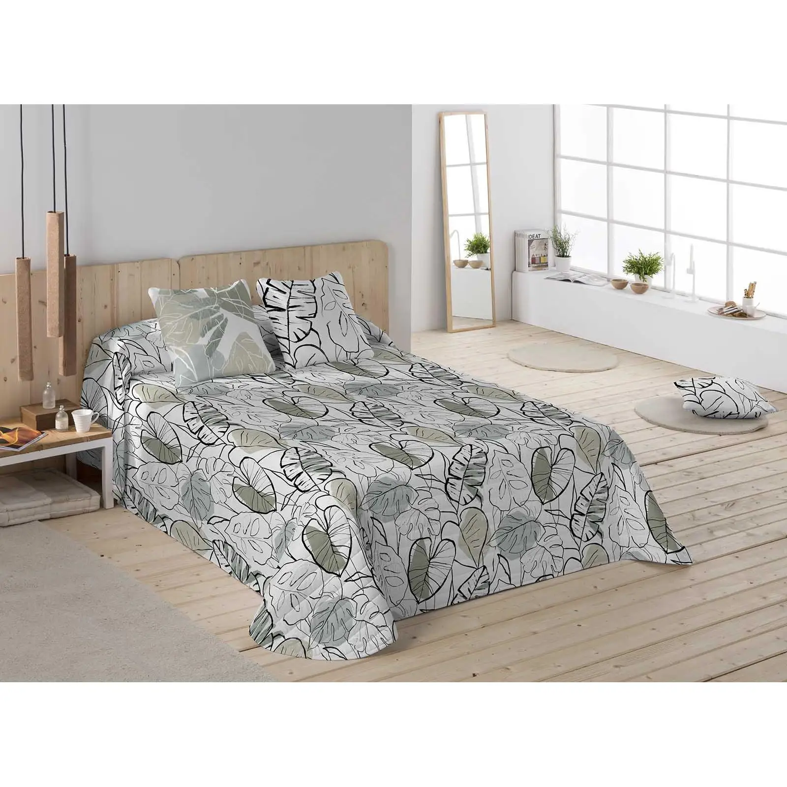 COLCHA BOUTI MONSTERA NATURALS FABRICADO EN ESPAÑA