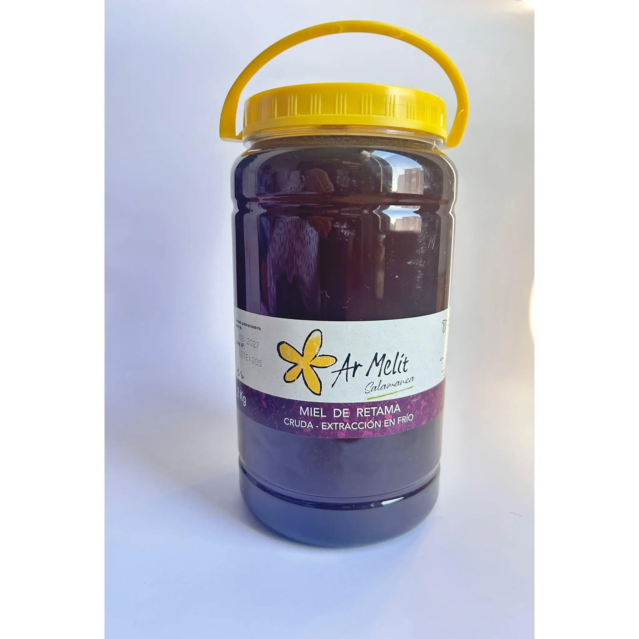 Miel Artesanal de Retama 2 kg - Color Ámbar Claro, Sabor Floral Suave, Directo del Apicultor, Sierra de Salamanca. Ar Melit