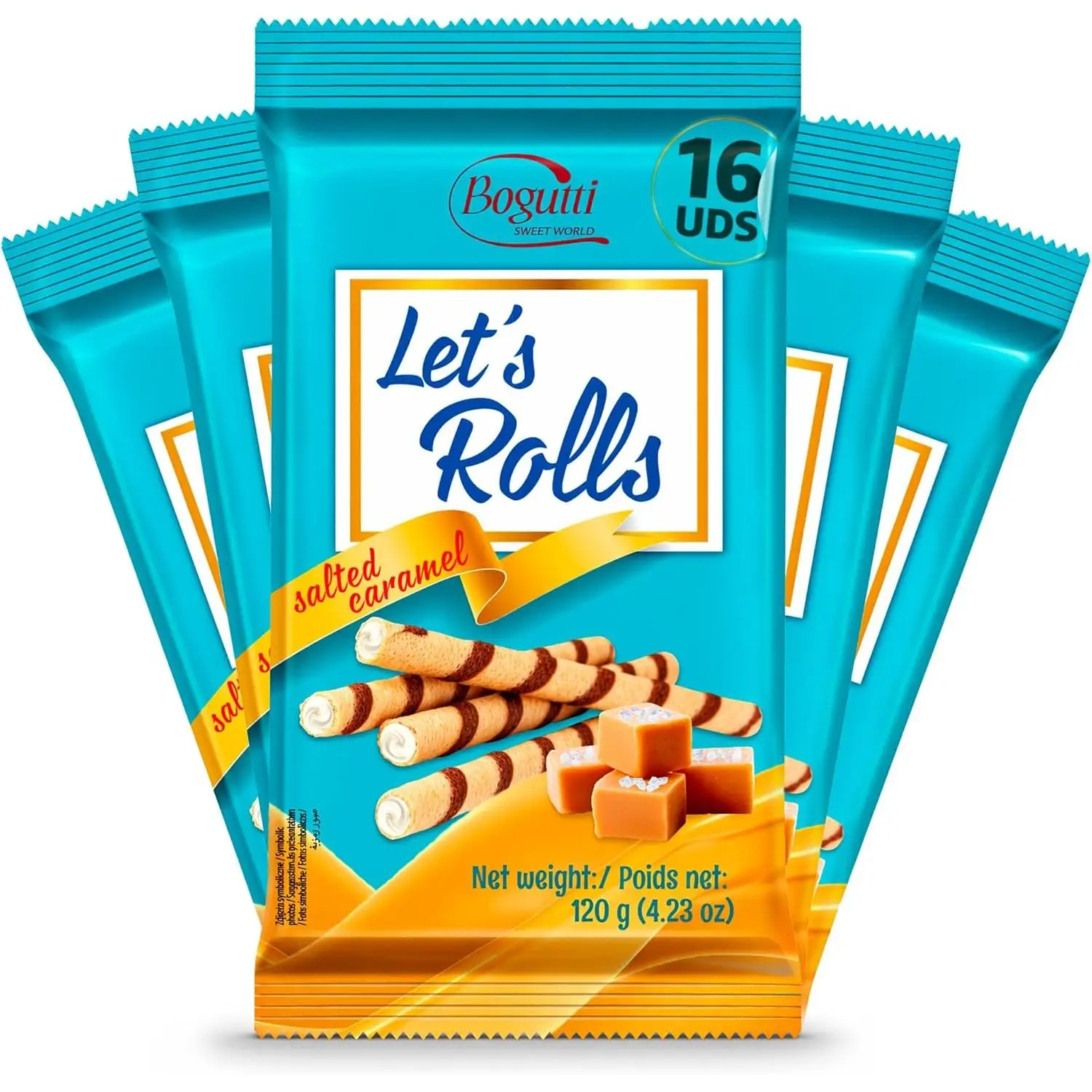 x16 Pack Barquillos Crujientes rellenos de chocolate (120 gr) – (La caja contiene 16 paquetes) -  Wafer Rolls