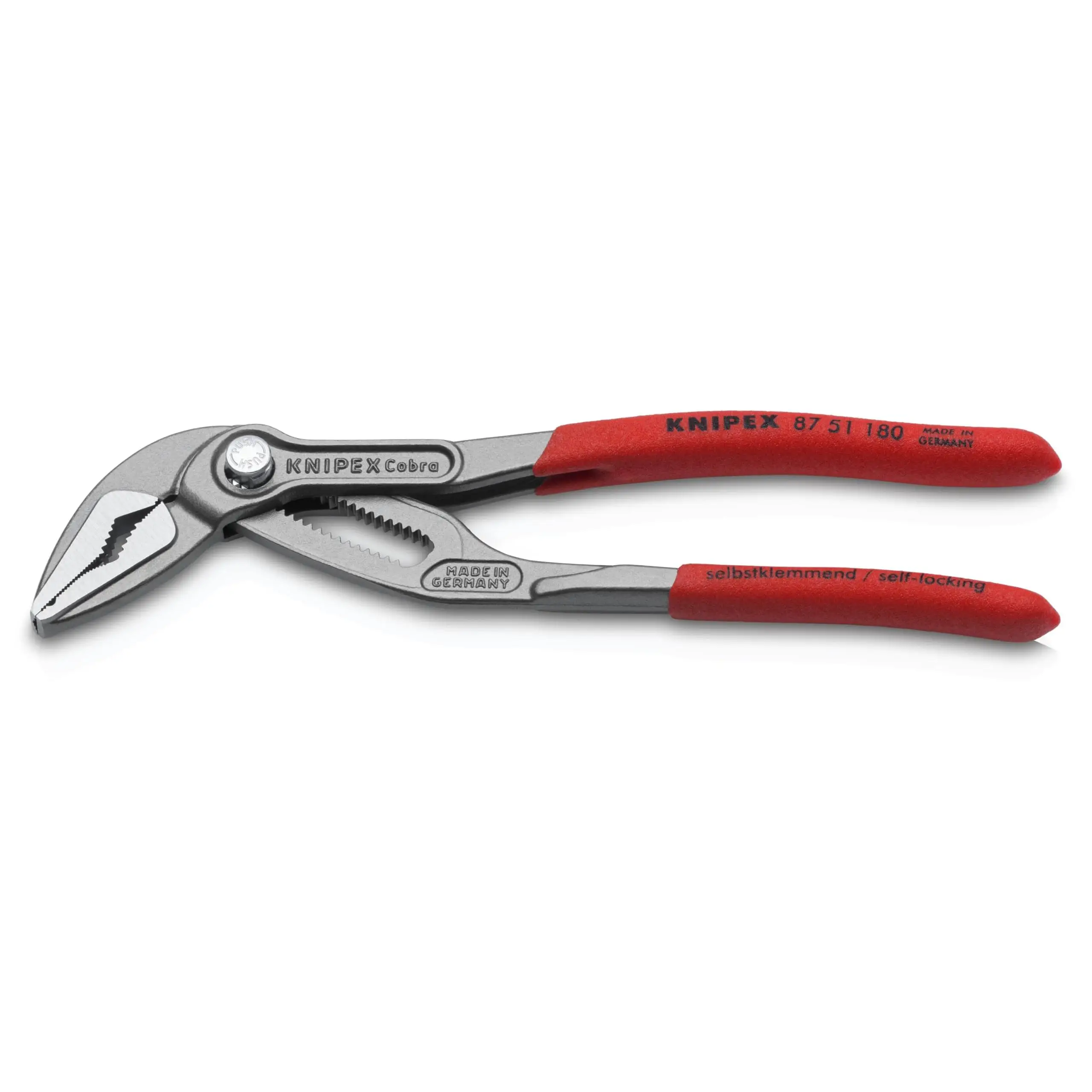 KNIPEX Cobra ES Tenaza de agarre pico loro extra esbelta gris atramentado Mangos plásticos por inmersión antideslizantes 180 mm, 87 51 180