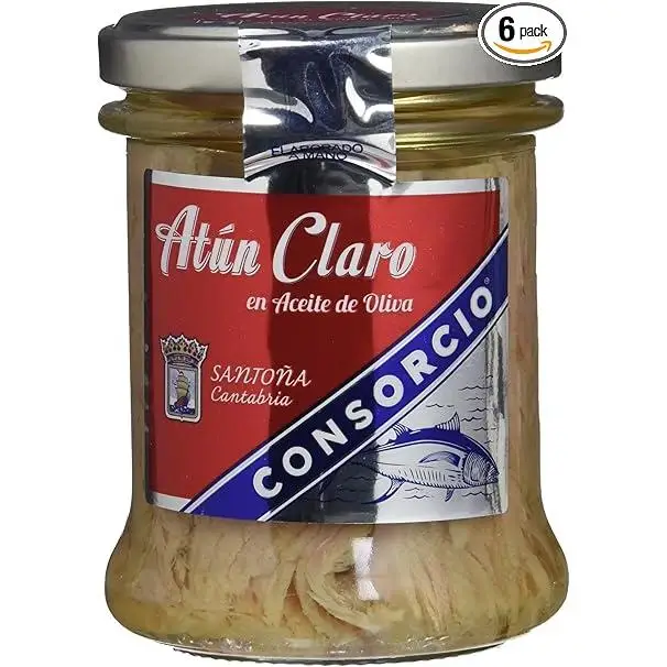 CONSORCIO ATUN CLARO EN ACEITE DE OLIVA TARRO 195G - PACK6 Disfruta del sabor del atún claro en aceite de oliva en cualquier momento.